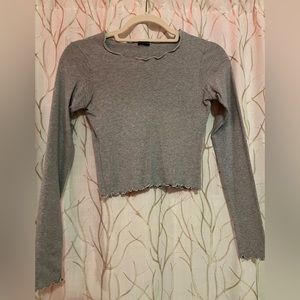 Brandy Melville Gray Long Sleeve Top